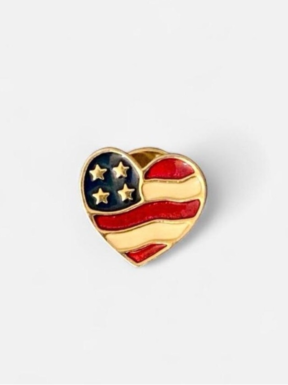 Patriotic Heart Enamel Pin - Avon